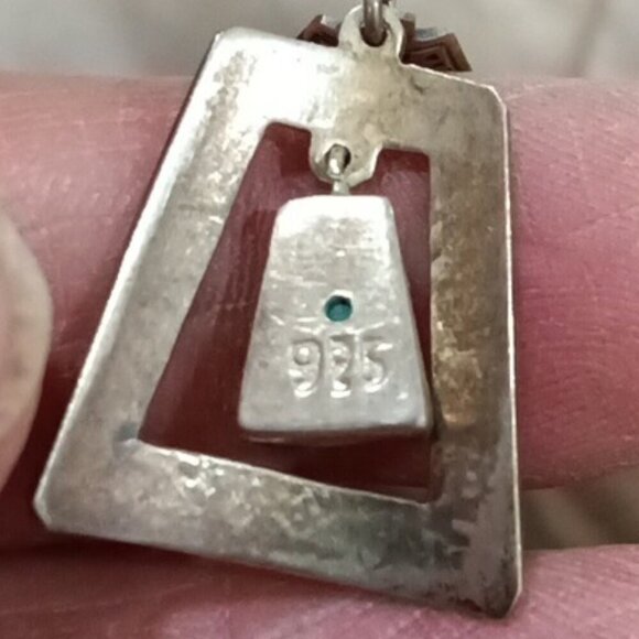 Vintage Peru Sterling Silver .925 Dangle Earrings Inner Panel Inca God - Picture 4 of 4